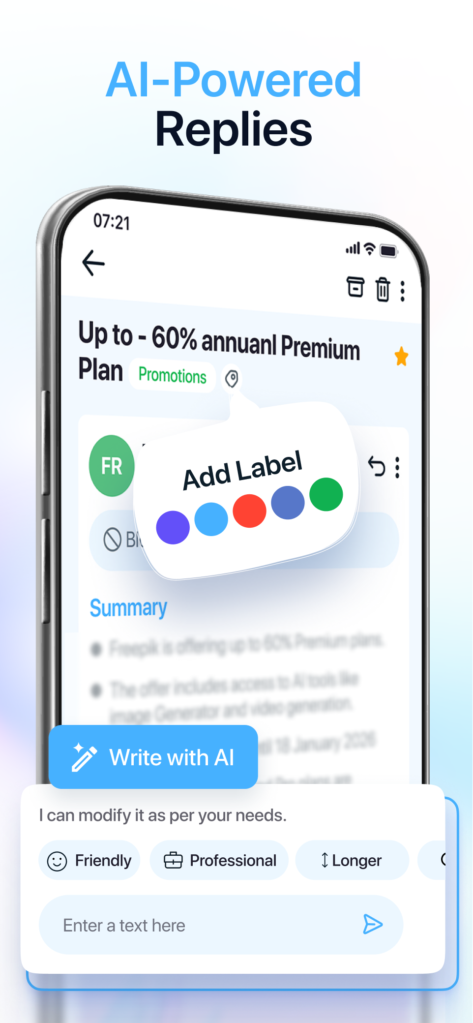 Inbox organization with custom labels